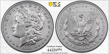 2021 $1 Morgan Dollar 100th Anniversary First Strike MS70