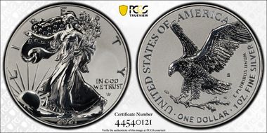 2021-S $1 Silver Eagle Rev PR - Type 2 Designer Edition PR70