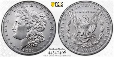 2021 $1 Morgan Dollar 100th Anniversary MS70