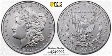 2021-S $1 Morgan Dollar 100th Anniversary MS70