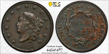 1828 1C Large Narrow Date N1BN