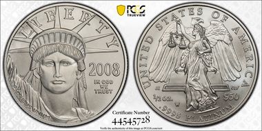 2008-W $50 Burnished St. of Liberty SP70