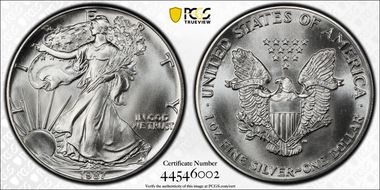 1987 $1 Silver Eagle MS68+