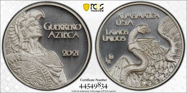 2021-LR Medal Guerrero Azteca Ag MS69