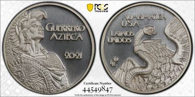 2021-LR Medal Guerrero Azteca Ag MS69