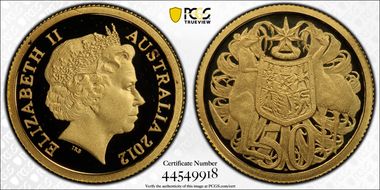 2012 50C Coat of Arms  0.5g Gold PR70DCAM