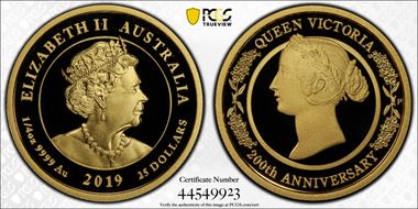 2019 $25 Queen Victoria Gold 200th Anniversary PR70DCAM