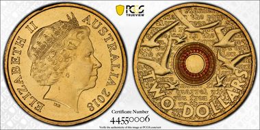 2018 $2 In Flanders Fields Colorized 30th Ann. $2 Coin MS67