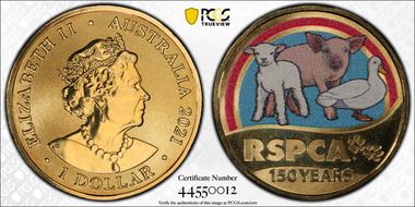 2021 $1 150 Ann. of RSPCA Farm Animals MS68