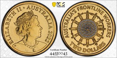 2022 $2 Frontline Workers Colorized MS68