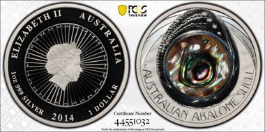 2014-P $1 Abalone Shell PR70DCAM