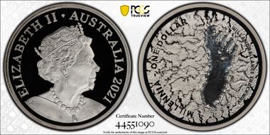 2021 $1 Mungo Footprint PR69DCAM