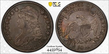 1812/1 50C O-101, Large 8 VF35