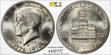 1976-S 50C Silver, DDO FS-101 MS66