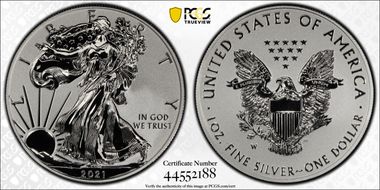 2021-W $1 Silver Eagle Rev PR - Type 1 Designer Edition PR70