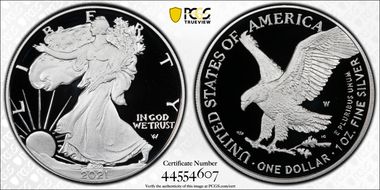 2021-W  $1 Silver Eagle - Type 2 PR70DCAM