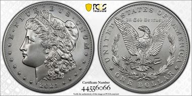 2021 $1 Morgan Dollar 100th Anniversary MS70