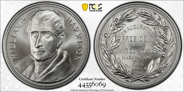 (2021) Medal William H. Harrison "1841" Silver Matte Finish MS70