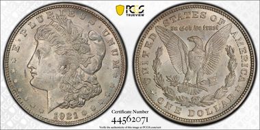 1921 $1 Morgan MS62