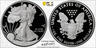 2020-W  $1 Silver Eagle PR70DCAM
