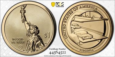 2021-S $1 American Innovation VA Rev PR CBBT First Strike PR70