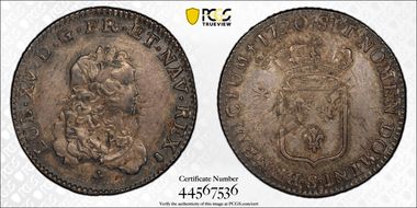 1720-S 1/3 Ecu Gad-306 Flan réformé AU50