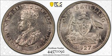 1927(m) Shil KM-26  Ag AU58