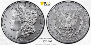 2021-CC Privy $1 Morgan Dollar 100th Anniversary First Strike MS70