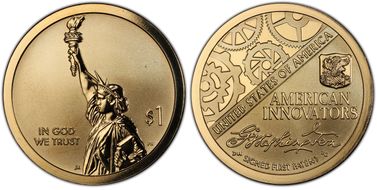 2018-S $1 American Innovation Rev PR Washington-Signed 1st Patent PR69