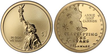 2019-S $1 American Innovation DE Rev PR Cannon, Classifying the Stars PR69