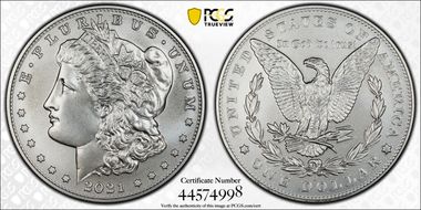 2021-D $1 Morgan Dollar 100th Anniversary First Strike MS70
