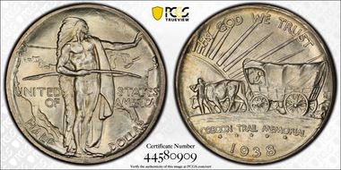 1938 50C Oregon MS66