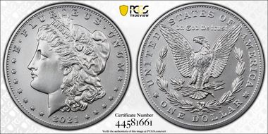 2021-CC Privy $1 Morgan Dollar 100th Anniversary First Strike MS70