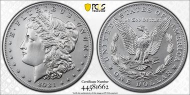 2021-CC Privy $1 Morgan Dollar 100th Anniversary First Strike MS70