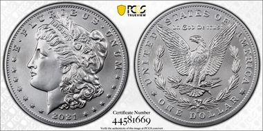 2021-O Privy $1 Morgan Dollar 100th Anniversary First Strike MS70