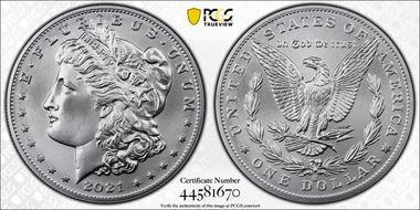 2021-O Privy $1 Morgan Dollar 100th Anniversary First Strike MS70