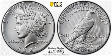 2021 $1 Peace Dollar 100th Anniversary First Strike MS69