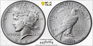 2021 $1 Peace Dollar 100th Anniversary First Strike MS69