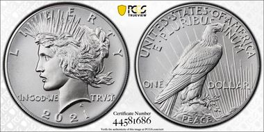 2021 $1 Peace Dollar 100th Anniversary First Strike MS69
