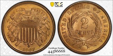 1867 2C MS65+ RD