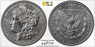 2021-D $1 Morgan Dollar 100th Anniversary First Strike MS69