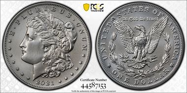 2021-CC Privy $1 Morgan Dollar 100th Anniversary First Strike MS70