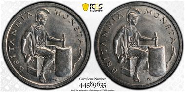 nd(1957) Trial BRITANNIA MONETA Nickel 24mm MS67