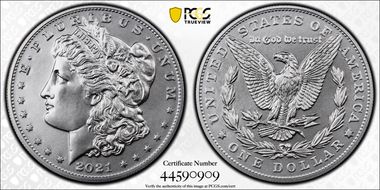 2021 $1 Morgan Dollar 100th Anniversary First Strike MS70