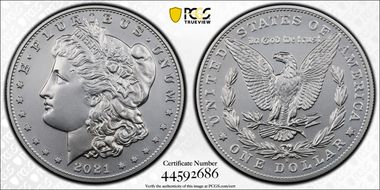 2021-S $1 Morgan Dollar 100th Anniversary MS70