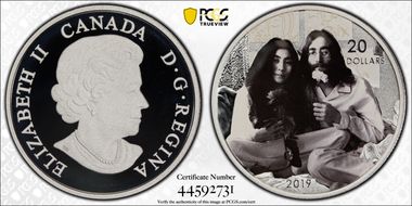 2019 $20 Give Peace a Chance PR70DCAM