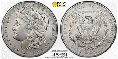 2021 $1 Morgan Dollar 100th Anniversary First Strike MS70