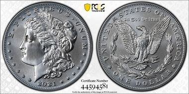 2021 $1 Morgan Dollar 100th Anniversary First Strike MS69