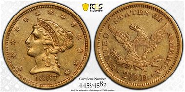 1867 $2.50 AU50