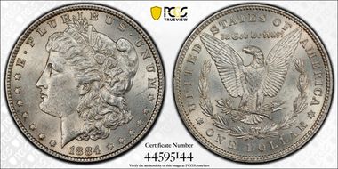 1884 $1 AU58